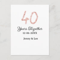 Forty years together black pink glitter bold lette