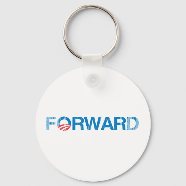 Forward with Obama Vintage.png Key Ring (Front)