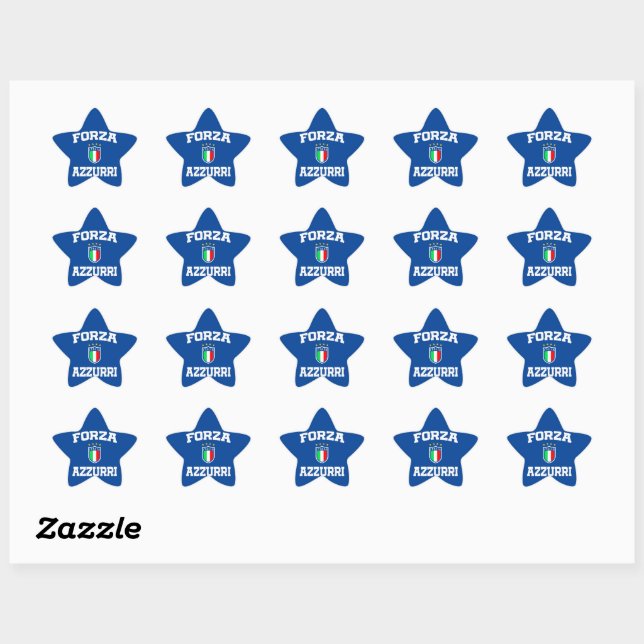 Forza Azzurri Italy Jersey 2021 Football Funs Star Sticker (Sheet)