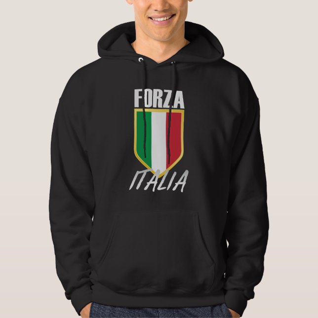 Forza Italia Italian Flag Soccer Hoodie (Front)
