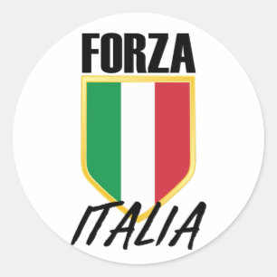 Forza Italia Italy Flag Soccer Classic Round Sticker