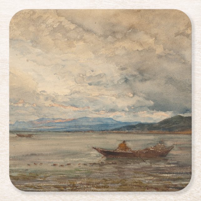 Fos, Environs De Martigues – Félix Ziem Square Paper Coaster (Front)
