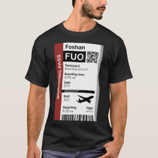 Foshan Boarding Pass (Flight Destination Ticket)   T-Shirt