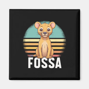 Fossa Animal Graphic Colourful Retro Sunset Madaga Magnet