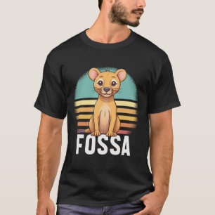 Fossa Animal Graphic Colourful Retro Sunset Madaga T-Shirt