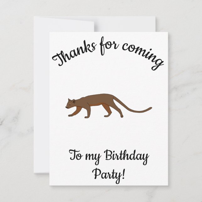 Fossa Happy B-day Thank You Card (Front)