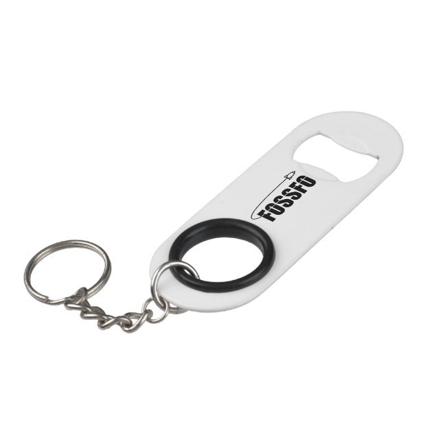 FOSSFO Keychain Bottle Opener (Front Angled)