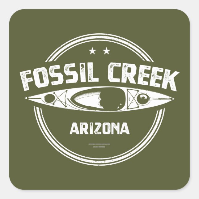 Fossil Creek Arizona Kayaking Square Sticker (Front)