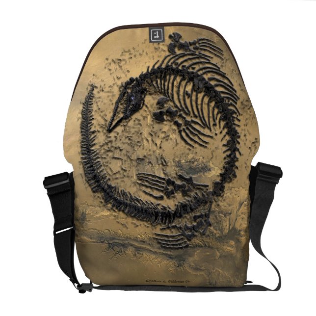 Fossil Dinosaur medium Rickshaw messenger bag (Back Open)