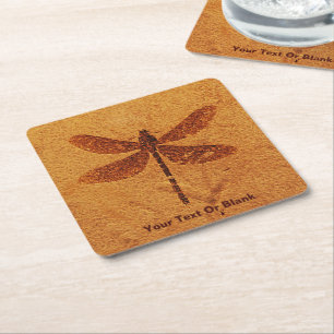 Fossil Dragonfly Square Paper Coaster
