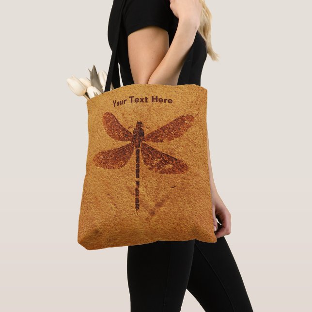Fossil Dragonfly Tote Bag (Close Up)