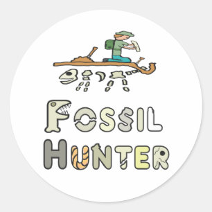 Fossil Hunter Classic Round Sticker