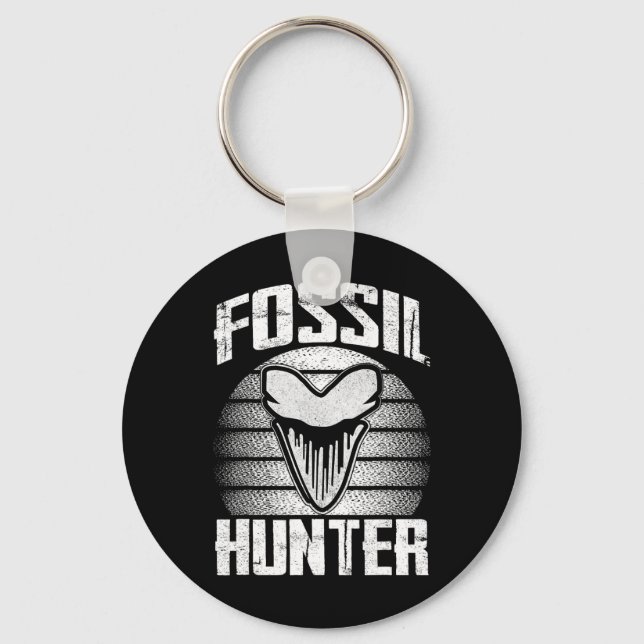 Fossil Hunter Megalodon Prehistoric Shark Tooth Me Key Ring (Front)