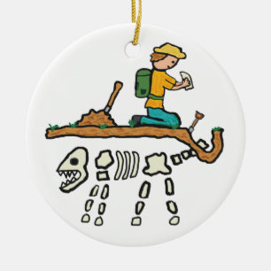 Fossil Hunting Ceramic Tree Decoration