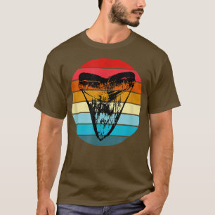 Fossil Megalodon Shark Tooth Retro Sunset Teeth Co T-Shirt
