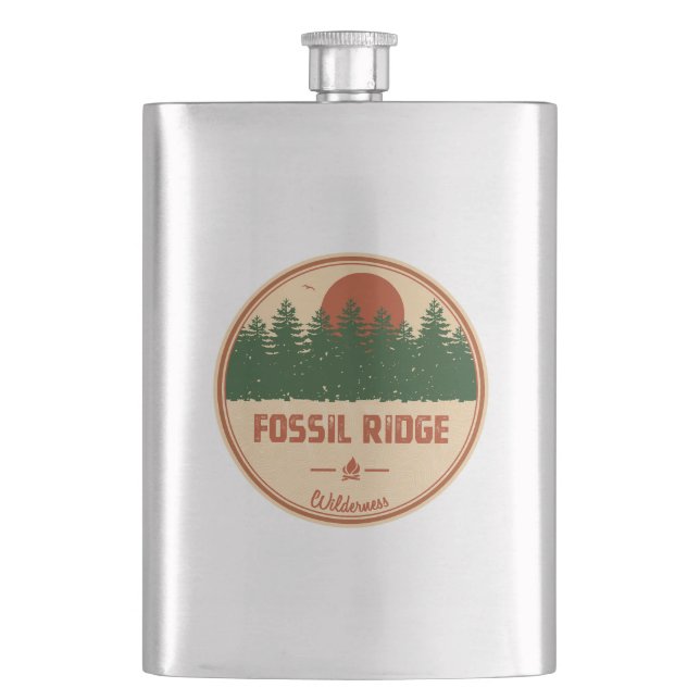 Fossil Ridge Wilderness Colorado Hip Flask (Front)