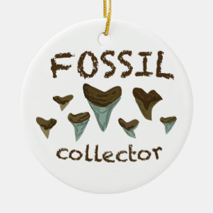 Fossil Shark Teeth Ceramic Tree Decoration