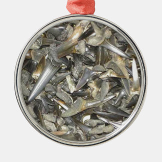 Fossil shark teeth pattern metal tree decoration