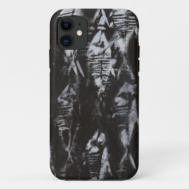 Fossil White Fish on Black Background Case-Mate iPhone Case (Back)