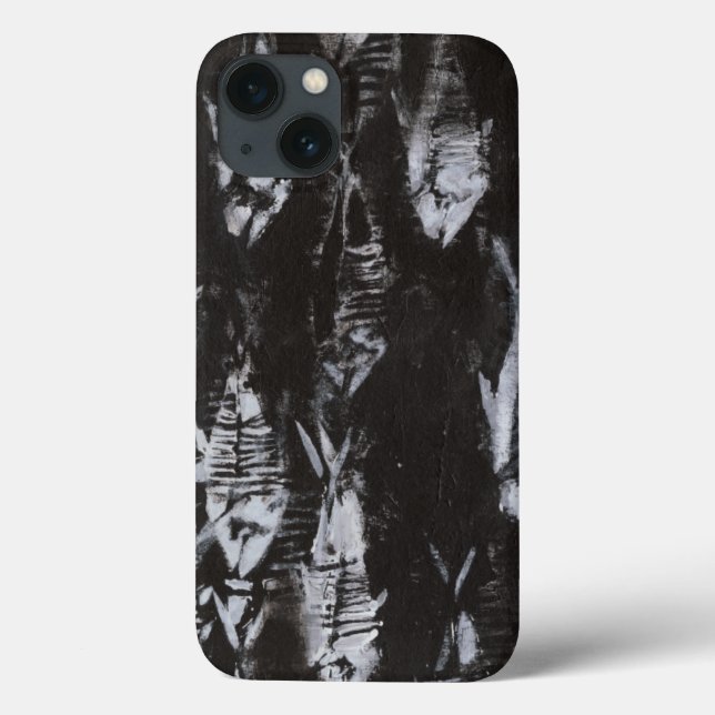 Fossil White Fish on Black Background Case-Mate iPhone Case (Back)