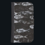 Fossil White Fish on Black Background Samsung S4 Wallet Case<br><div class="desc">This fossil-inspired image is perfect for your fish collection. This image is simple as it only includes two colours:black and white. Choose this artprint today on your product.</div>