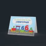Foster Brother 6th Birthday Colourful Train Track Card<br><div class="desc">He might not expect to get this one from you that is why it will come as a big surprise once you give him this on the day of his 6th birthday. The colourful front comes with a personalisation option too.</div>