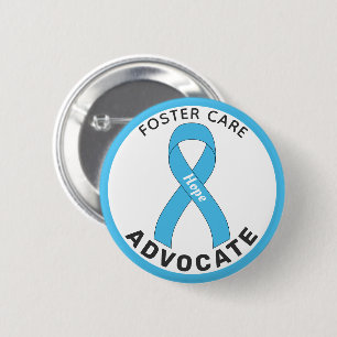 Foster Care Advocate Ribbon White Button