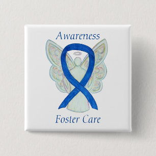 Foster Care Angel Blue Awareness Ribbon Pin