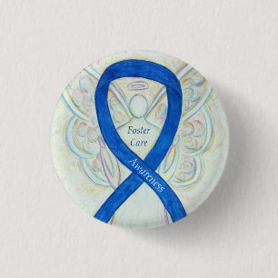 Foster Care Angel Blue Awareness Ribbon Pin