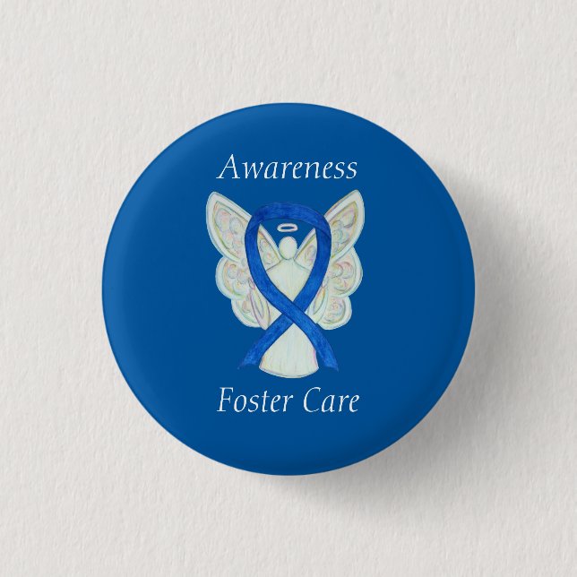 Foster Care Angel Blue Awareness Ribbon Pin (Front)