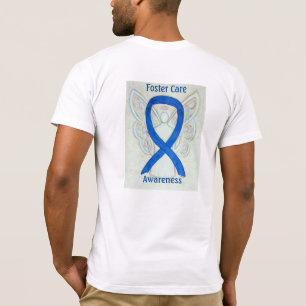Foster Care Awareness Blue Ribbon Angel Custom Tee