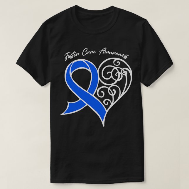 Foster Care Awareness Heart Ribbon Gift Valentines T-Shirt (Design Front)