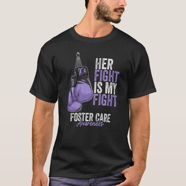 Foster Care Awareness Month Boxing Gloves Lavender T-Shirt (Front)