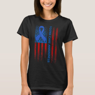 Foster Care Awareness USA Flag Fun Adoptive Parent T-Shirt