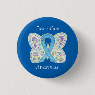 Foster Care Blue Butterfly Awareness Ribbon Pin