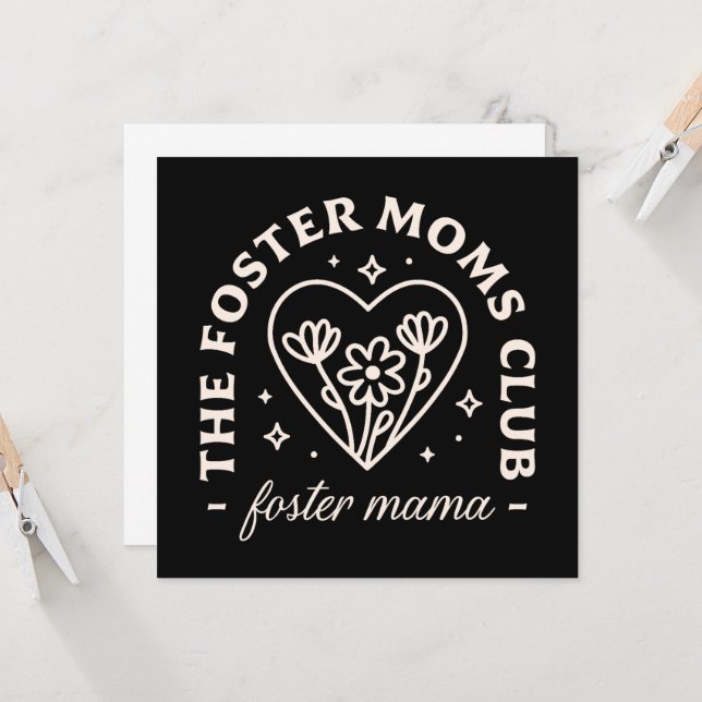 Foster care moms club support group appreciation card (Front/Back In Situ)