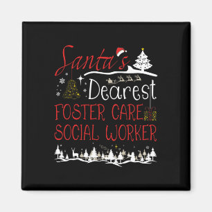 Foster Care Social Worker Xmas Job Cute Christmas Magnet