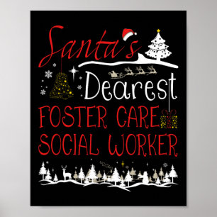 Foster Care Social Worker Xmas Job Cute Christmas  Poster