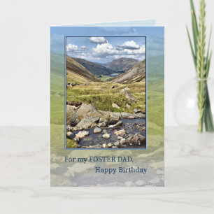 Foster Dad Birthday with a Mountain Landscape Card