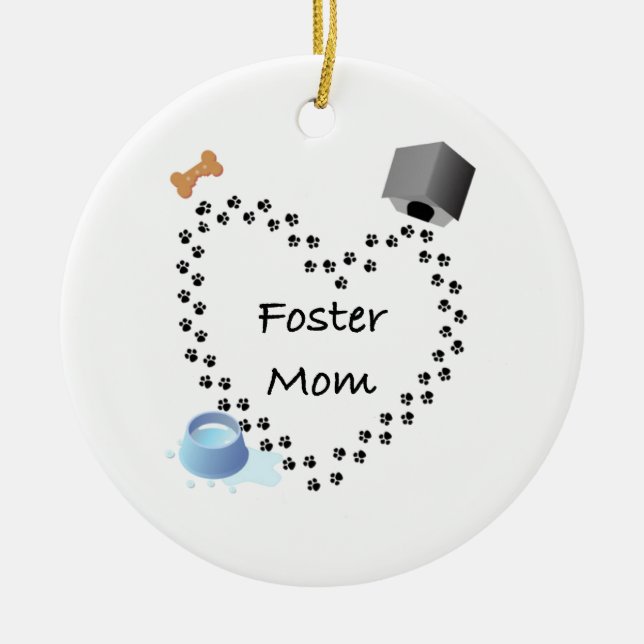 Foster (Dog) Mum Ceramic Tree Decoration (Front)