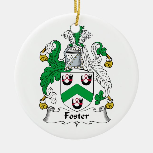 Foster Family Crest Ceramic Tree Decoration (Front)