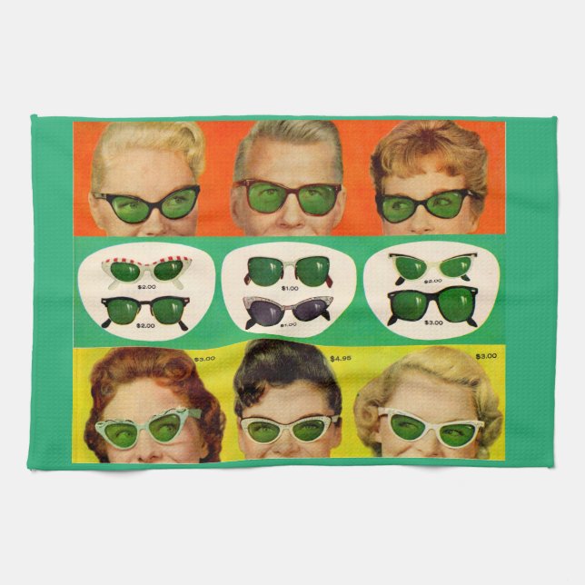 Foster Grant ad 1950s Tea Towel (Horizontal)
