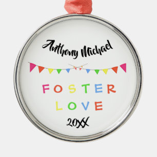 Foster Love - Banners Custom Name - Date Metal Tree Decoration