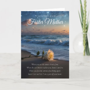 Foster Mother Sympathy Rose on the Beach Card