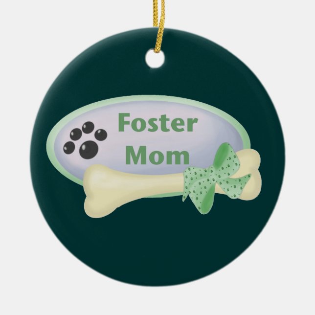 Foster Mum (blue circle) Ceramic Tree Decoration (Front)