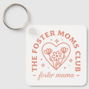 Foster mum club adoption mama floral aesthetic key ring