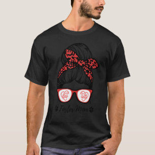Foster Mum Dog And Cat In A Heart With Paw Prints T-Shirt