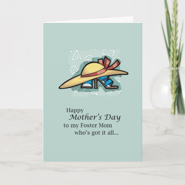 Foster Mum Hat Sandals Mother's Day Card (Front)