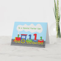 Foster Son 1st Birthday Colourful Train on Track