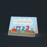Foster Son 2nd Birthday Colourful Train on Track Card<br><div class="desc">Celebrate a foster son’s 2nd birthday by giving him this cute,  fun and colourful card. This will definitely brighten up his day and make it more special than it already is.</div>